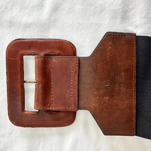 Brown and Black Leather belt size L - Picture 5 of 8